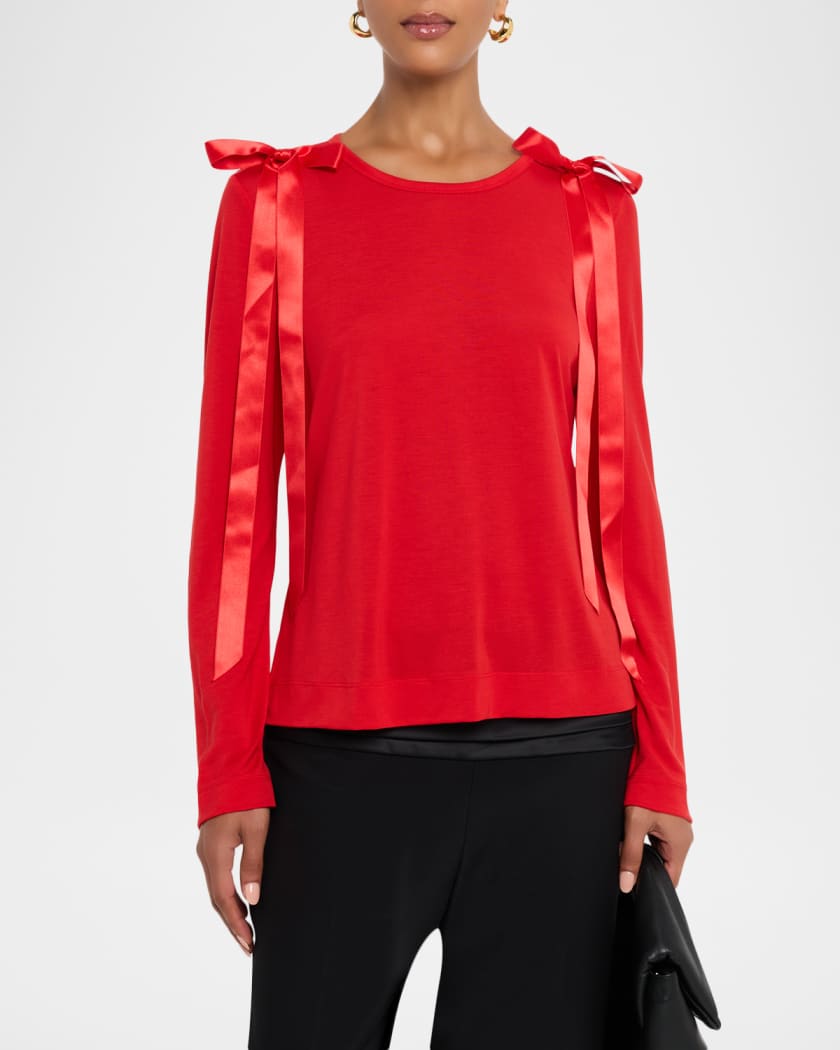 Ribbon Bow Long-Sleeve T-Shirt