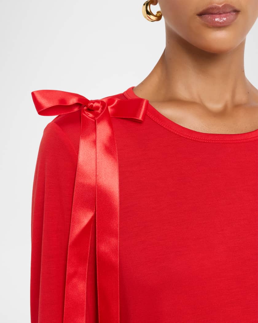 Ribbon Bow Long-Sleeve T-Shirt