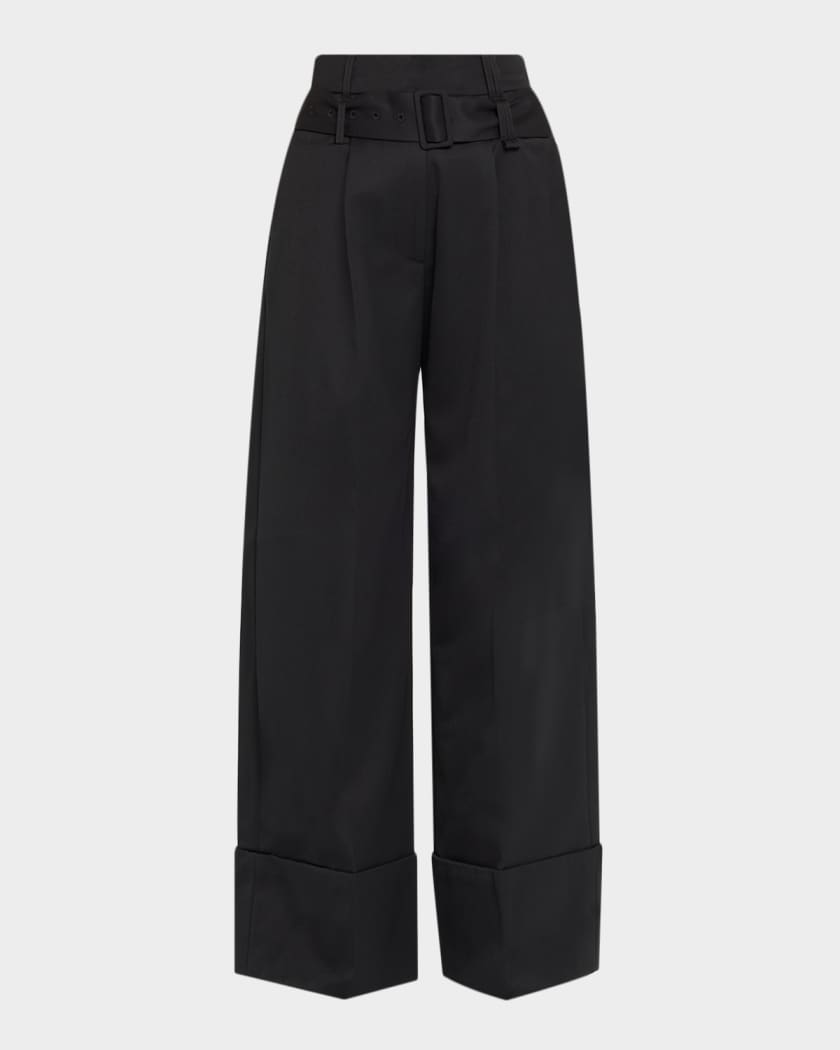 Simone Rocha Multi Belt Loop Wide-Leg Trousers | Neiman Marcus
