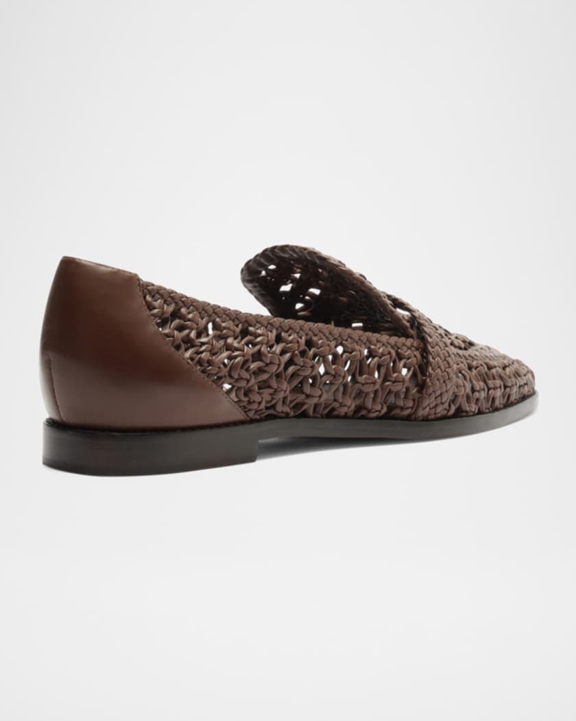Jane Woven Leather Loafers