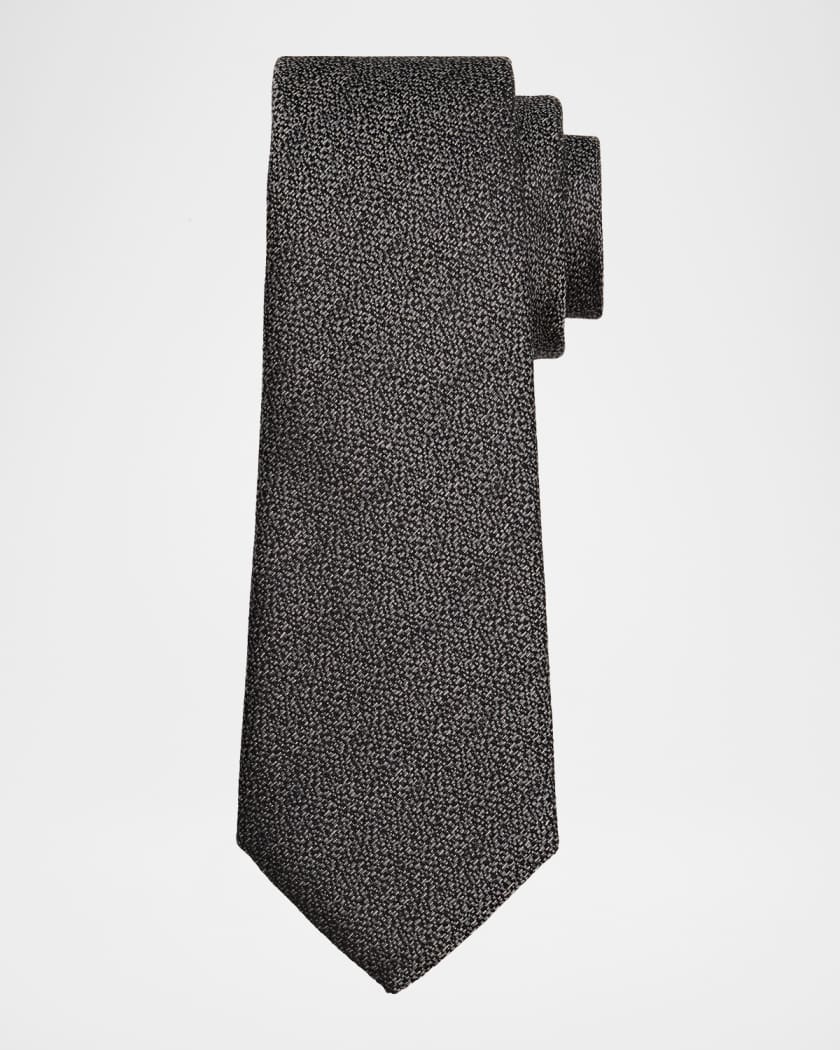 Giorgio Armani Men's Silk and Cashmere Micro-Jacquard Tie | Neiman