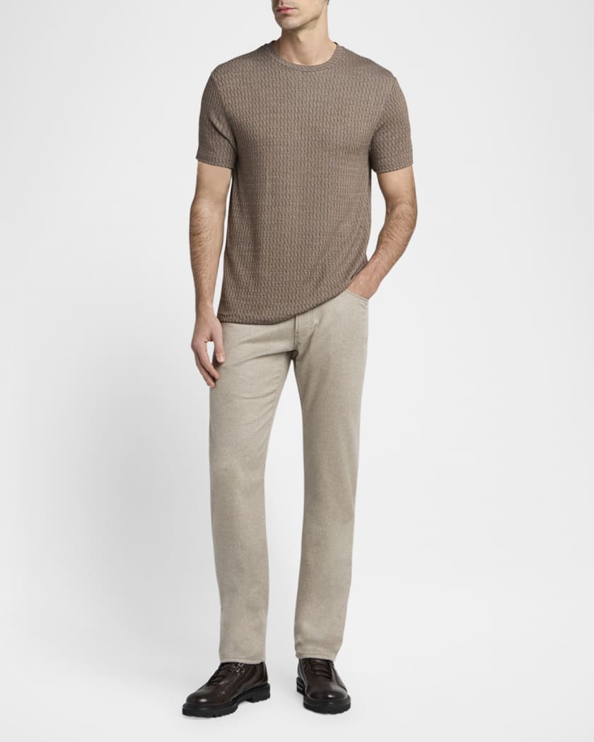 Giorgio Armani Men's Box-Jacquard Viscose Stretch Crewneck T