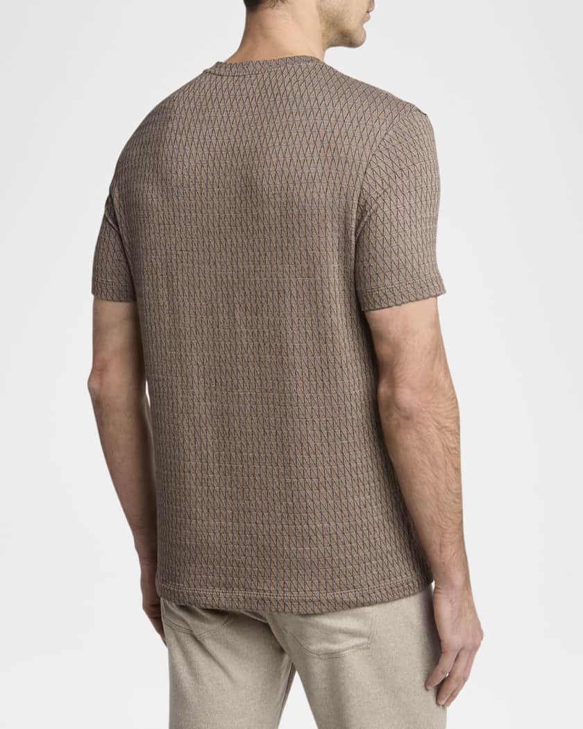 【関税&送料込】Giorgio Armani Biscuit Stretch Viscose Blend Giorgio Armani Men's Box-Jacquard Viscose Stretch Crewneck T