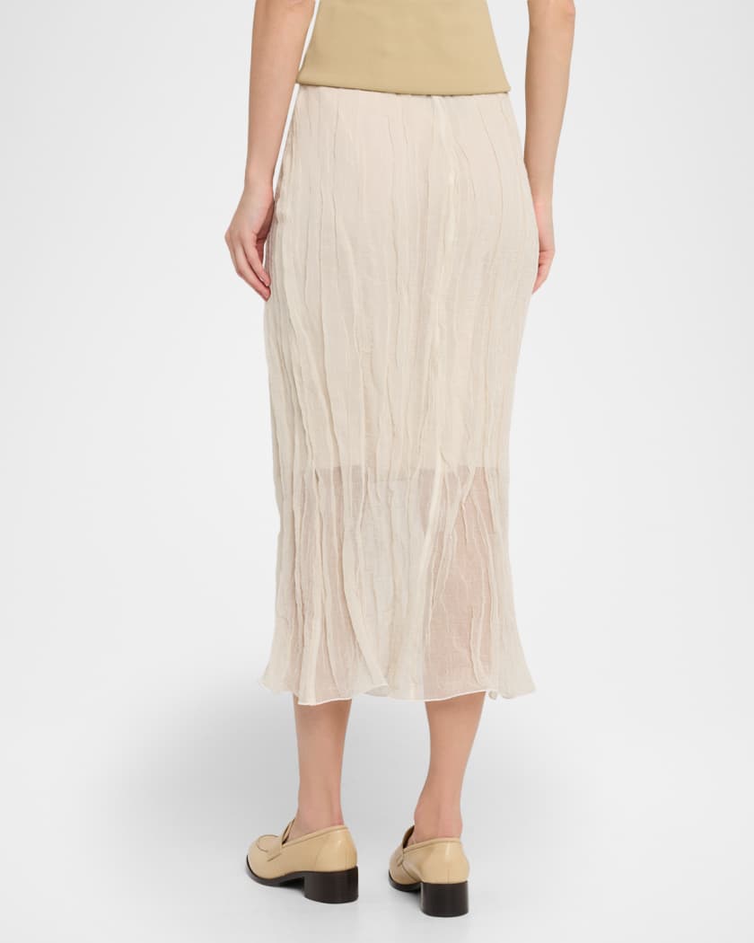 James Crinkled Cotton Midi Skirt