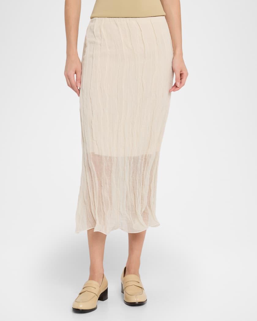 James Crinkled Cotton Midi Skirt