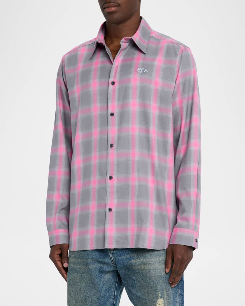 Men's S-Simply-Check-HGBT Button-Down Shirt