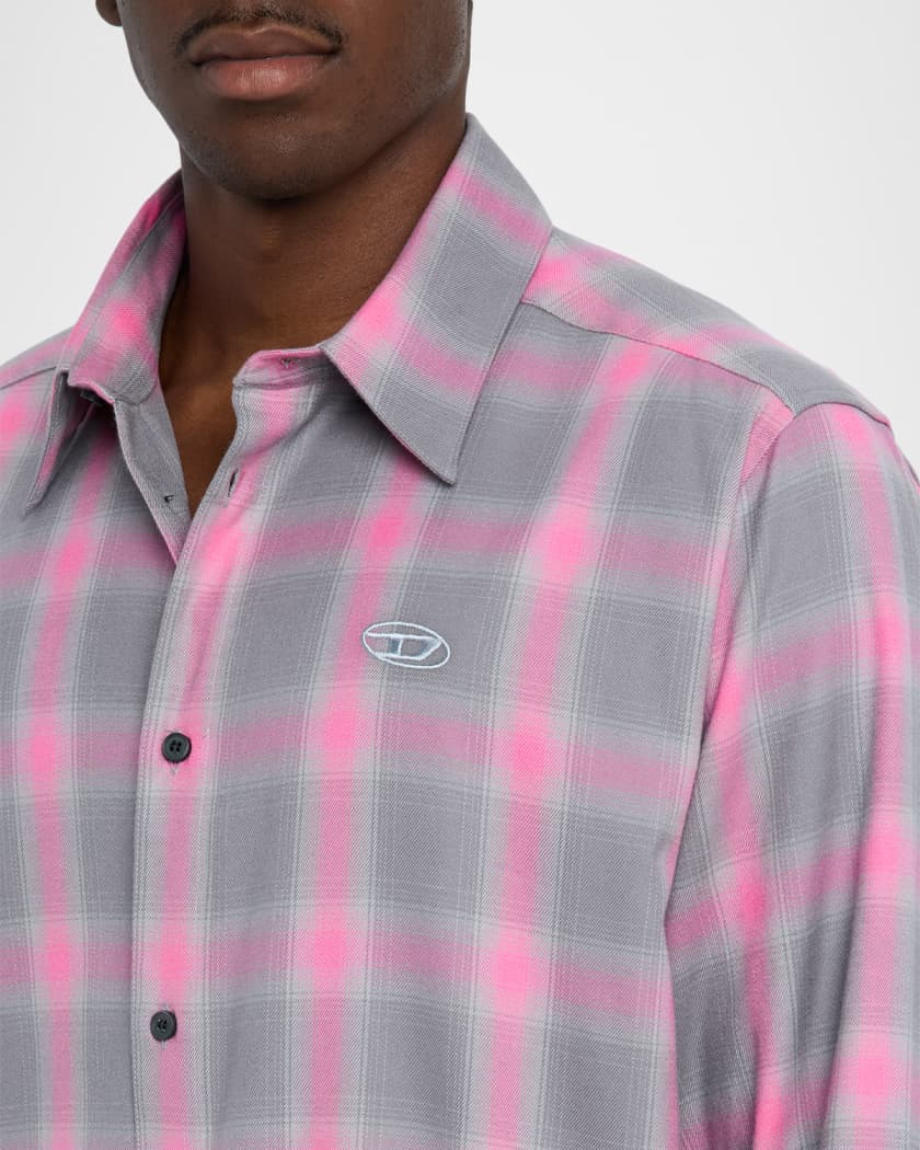 Men's S-Simply-Check-HGBT Button-Down Shirt