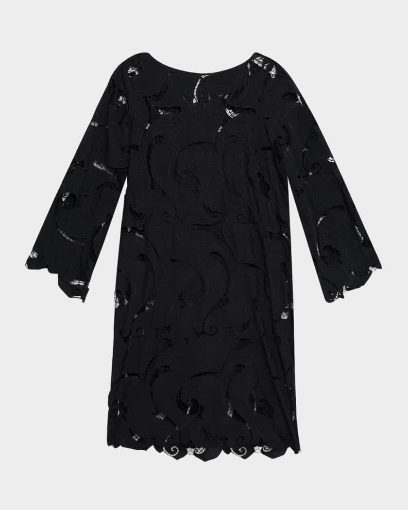 【メーカー直売】 Ungaro Jackie Paisley-Embroidered Midi Shift Dress | Neiman ワンピース