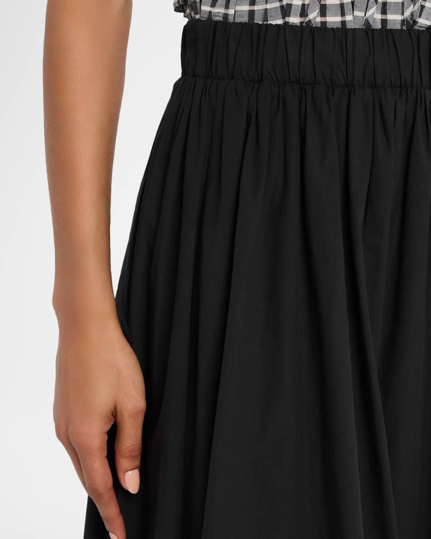 Cala Poplin Bubble Midi Skirt