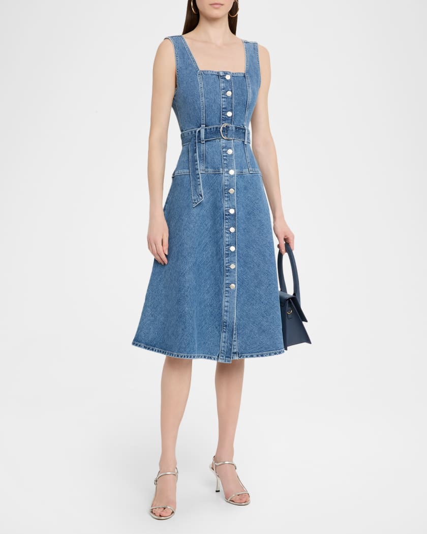 Aliso Belted Denim Midi Dress