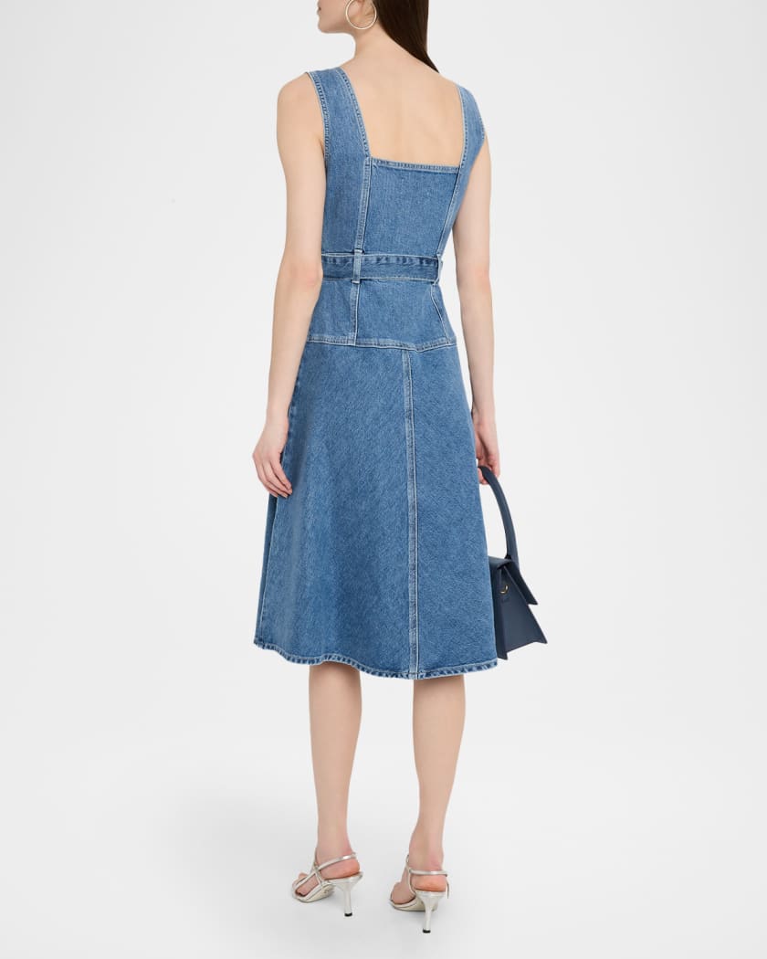 Aliso Belted Denim Midi Dress