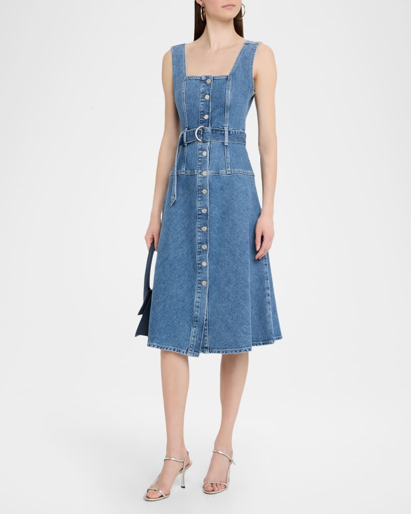 Aliso Belted Denim Midi Dress