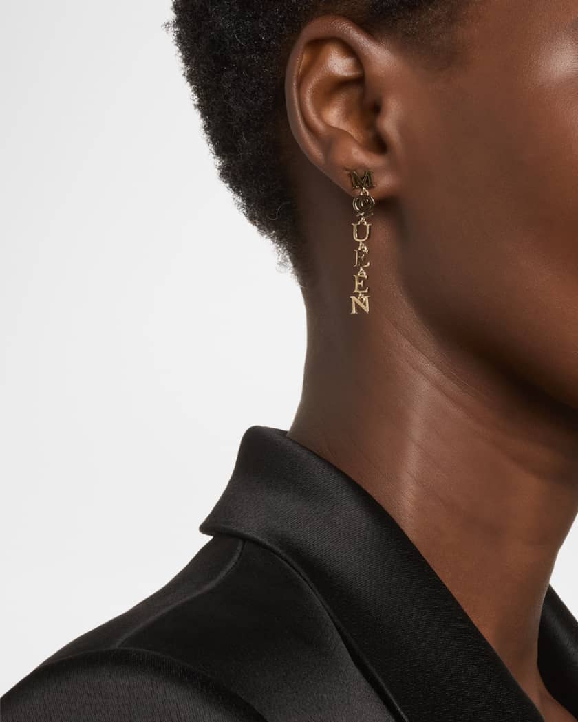 【送料&関税込】Alexander Mcqueen Logo Earrings McQueen McQueen Logo Drop Earrings | Neiman Marcus
