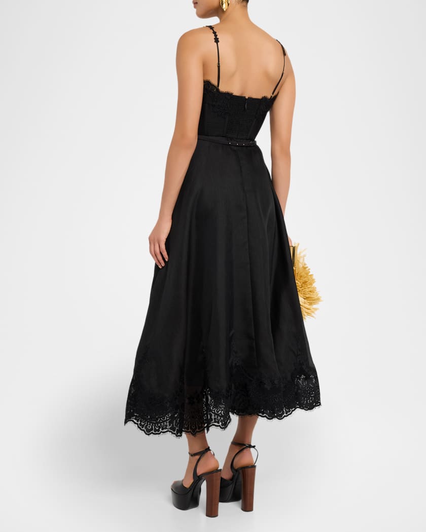 Lace-Trim Corset Picnic Dress