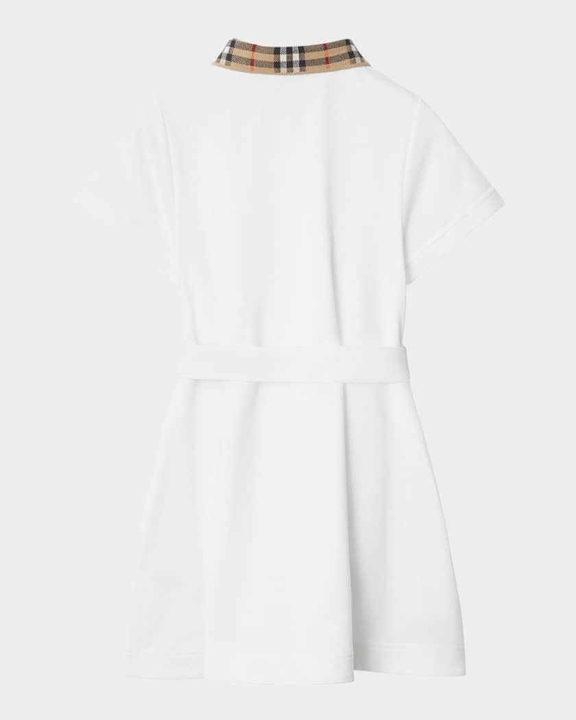 Girl's Astrid Check Polo Shirtdress, Size 3-14
