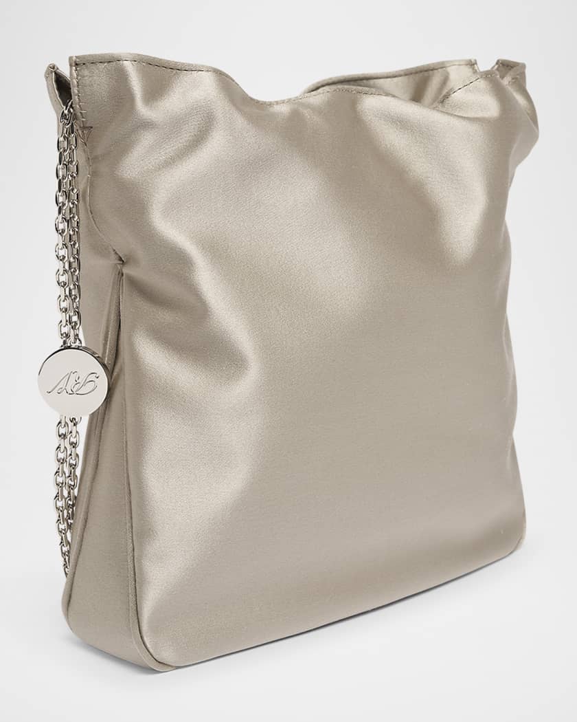 ショルダーバッグ・ポシェット Roger Vivier Pilgrim Pocket Mini Roger Vivier Mini Crystal Buckle Satin Pouch Bag | Neiman Marcus