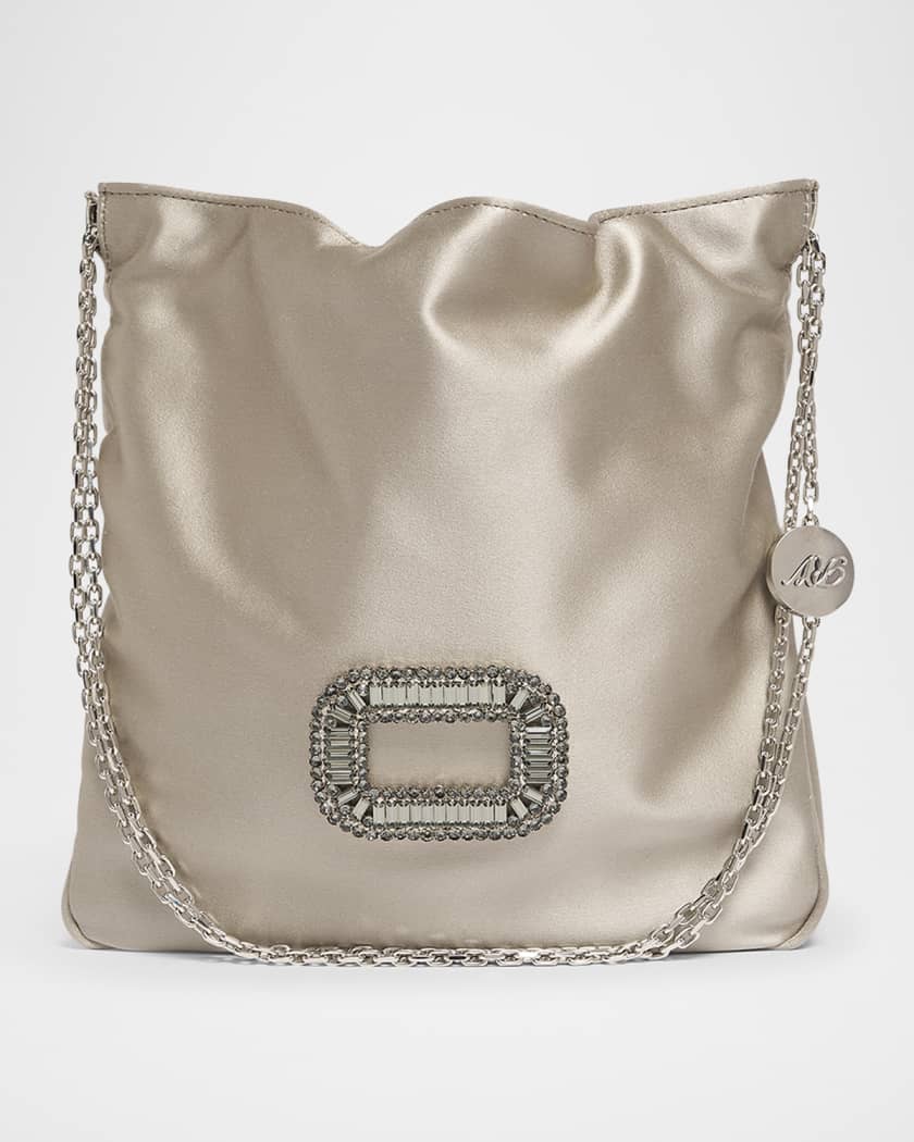 ショルダーバッグ・ポシェット Roger Vivier Pilgrim Pocket Mini Roger Vivier Mini Crystal Buckle Satin Pouch Bag | Neiman Marcus