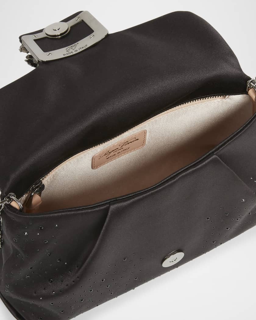 VIP【関税送料無料】希少 ROGER VIVIER RV BOUQUET SATIN BAG Roger Vivier Bouquet Rhinestone Satin Shoulder Bag | Neiman