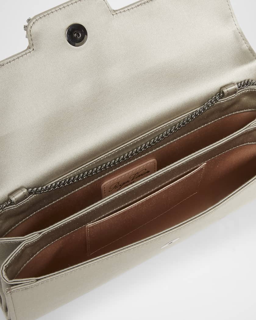 ハンドバッグ Roger Vivier Envelope Flap Flower Buckle Handbag Roger Vivier Flower Buckle Satin Envelope Flap Bag | Neiman
