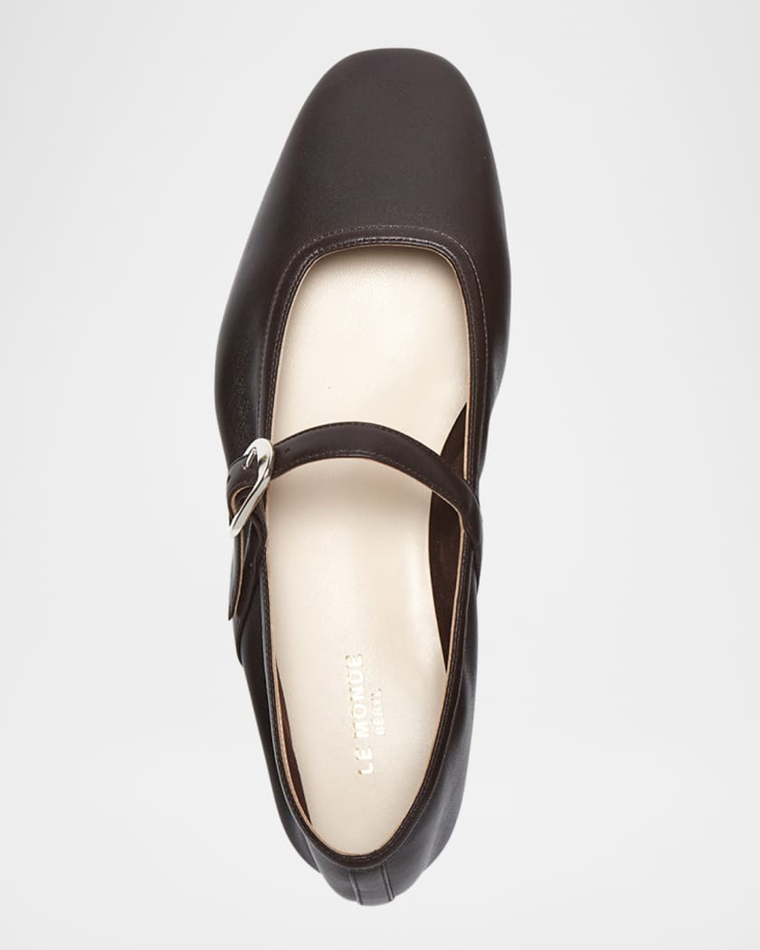 Leather Mary Jane Ballerina Flats
