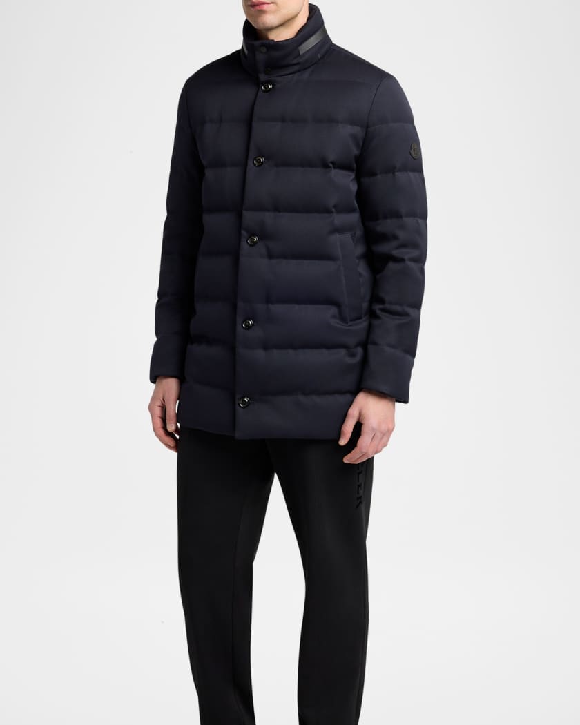 Moncler Men's Quilted Down Long Parka with Hood | Neiman Marcus