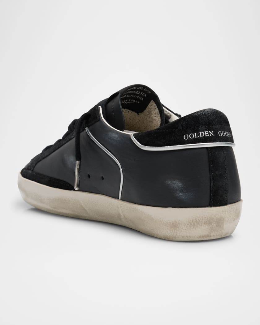 Superstar Mixed Leather Low-Top Sneakers with Metallic Piping