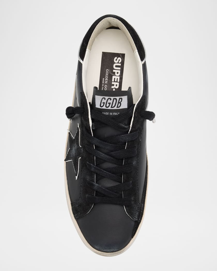 Superstar Mixed Leather Low-Top Sneakers with Metallic Piping