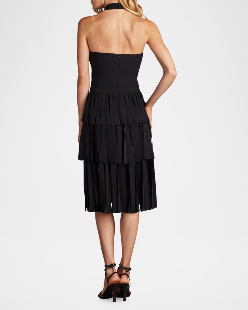Tadashi Shoji Tiered Car Wash Crepe Halter Dress | Neiman Marcus