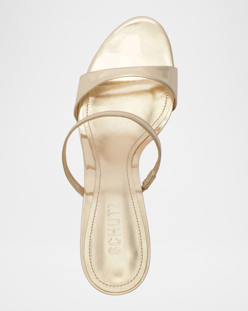 Jessica Leather Mid-Heel Mule Sandals