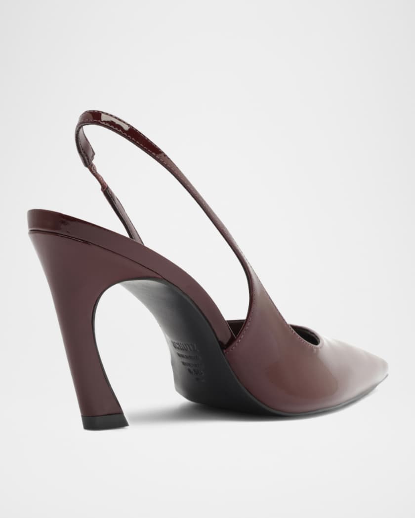 Lexi Shiny Leather Slingback Pumps