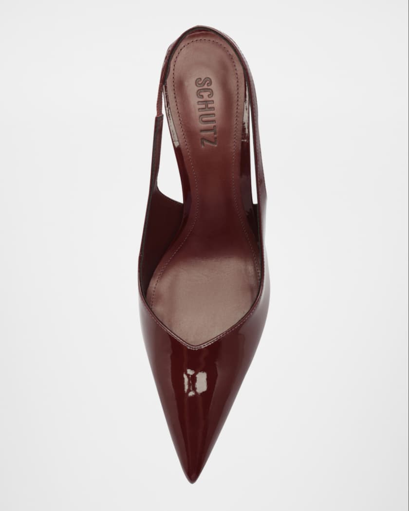 Lexi Shiny Leather Slingback Pumps