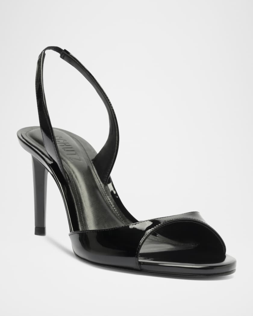 Scarlett Leather Mid-Heel Slingback Sandals
