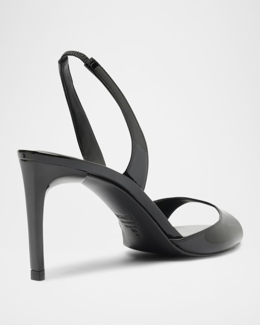 Scarlett Leather Mid-Heel Slingback Sandals