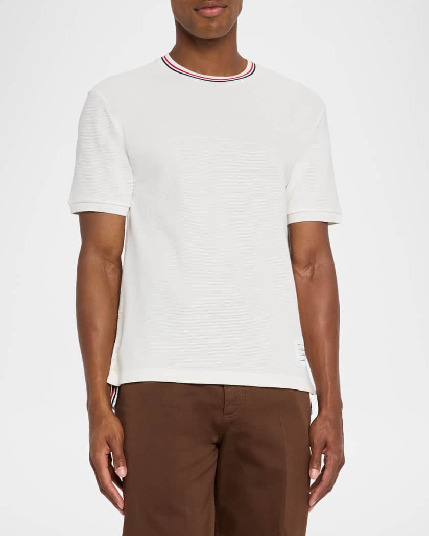 【送料&関税込】Thom Browne Cotton Knit T-shirt Thom Browne - Cotton knit T-shirt blue - The Corner