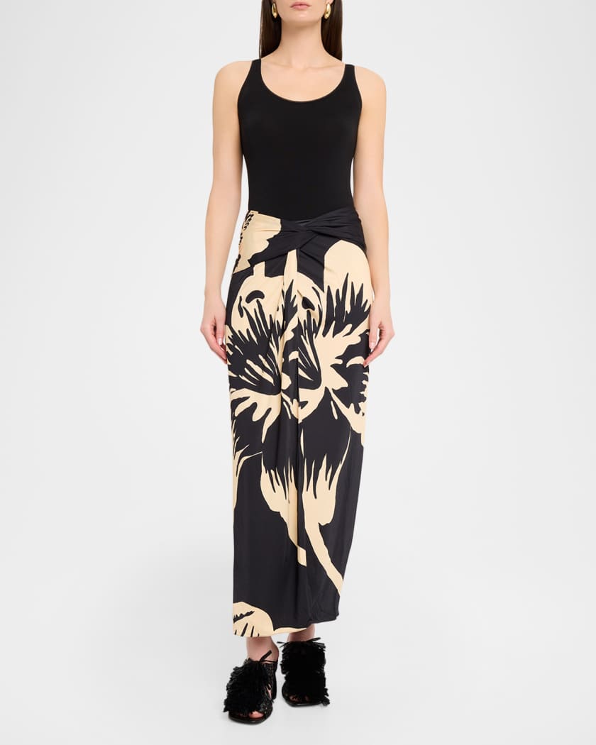 Johanna Ortiz Luminosity Draped Ankle Skirt | Neiman Marcus
