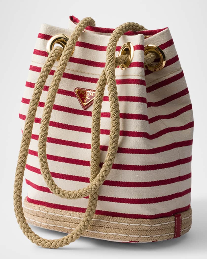 Mariner Small Striped Fabric Bucket Bag