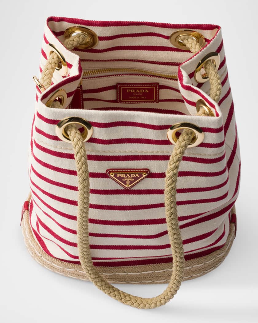 Mariner Small Striped Fabric Bucket Bag