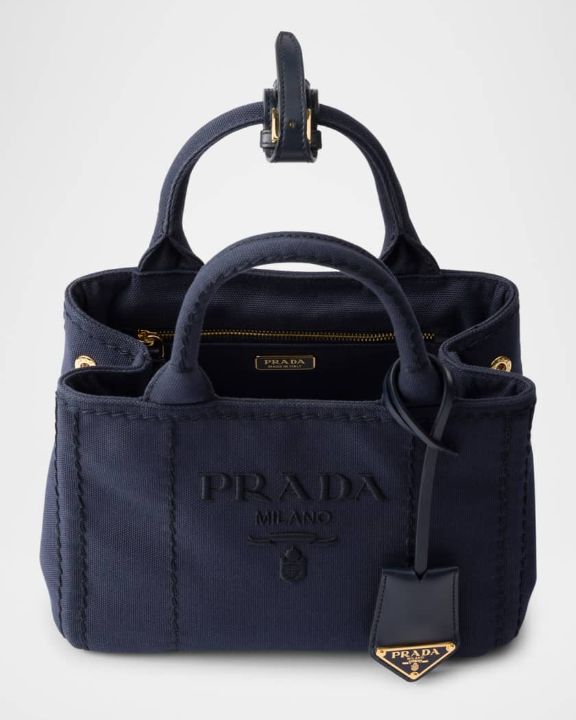 Cotton Canvas Mini Top-Handle Bag