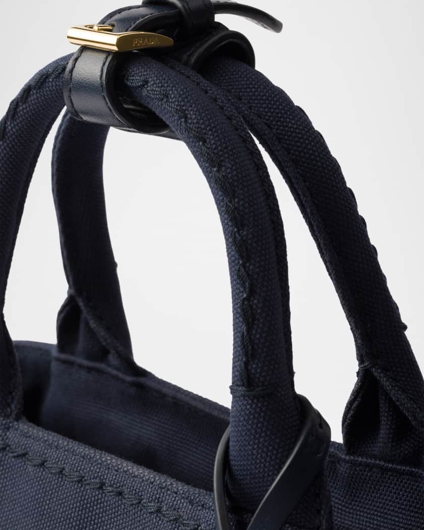 Cotton Canvas Mini Top-Handle Bag