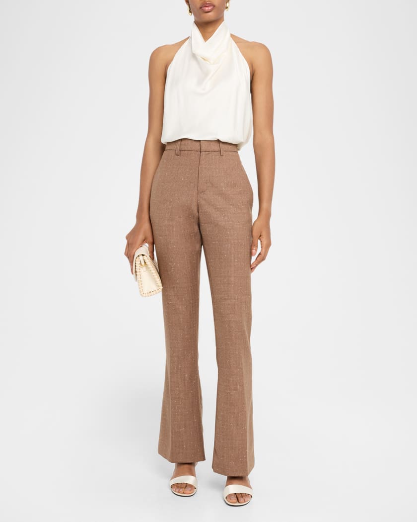 パンツ FABIANA FILIPPI FW25 Platinum trousers (PAD215F336 25) FABIANA FILIPPI Flare-Leg Plaid Trousers | Neiman Marcus