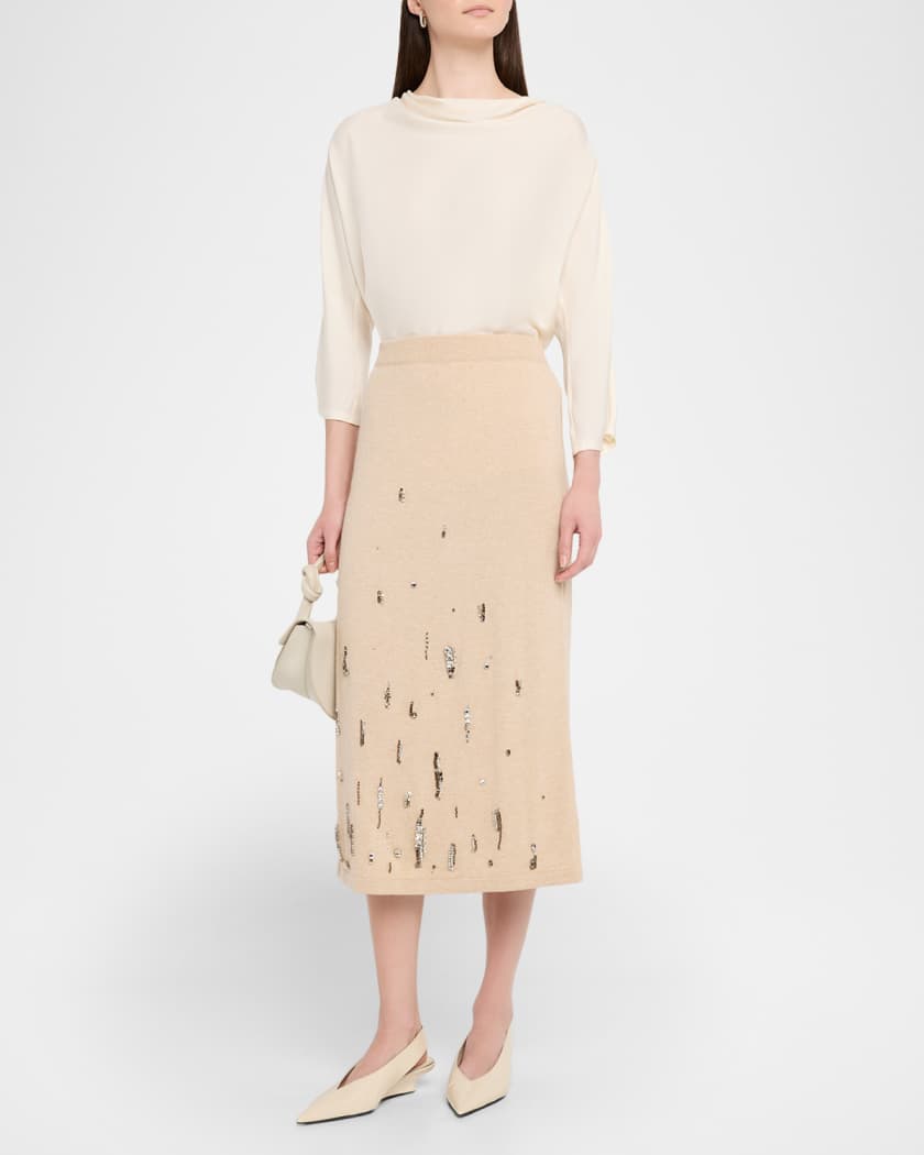 Fabiana Filippi シルクトップス 美品 Fabiana Filippi ファビアナフィリッピ シルクカシミヤ