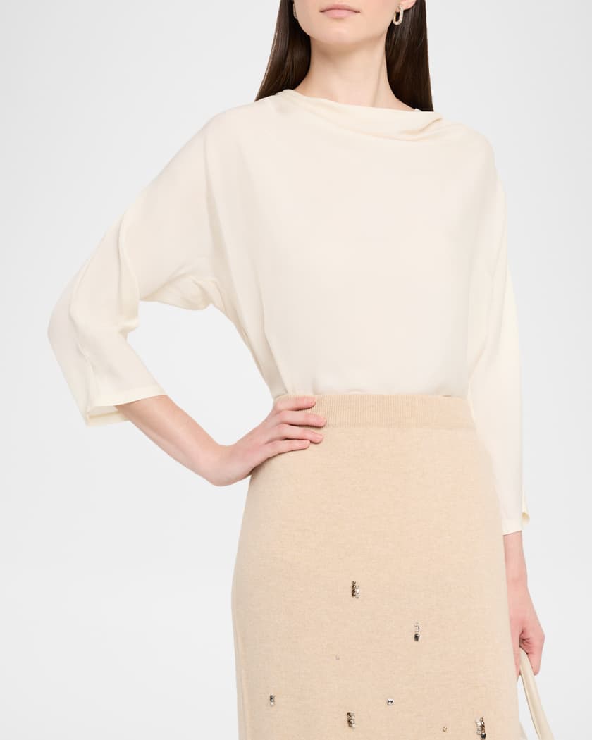 Fabiana Filippi シルクトップス 美品 Fabiana Filippi ファビアナフィリッピ シルクカシミヤ