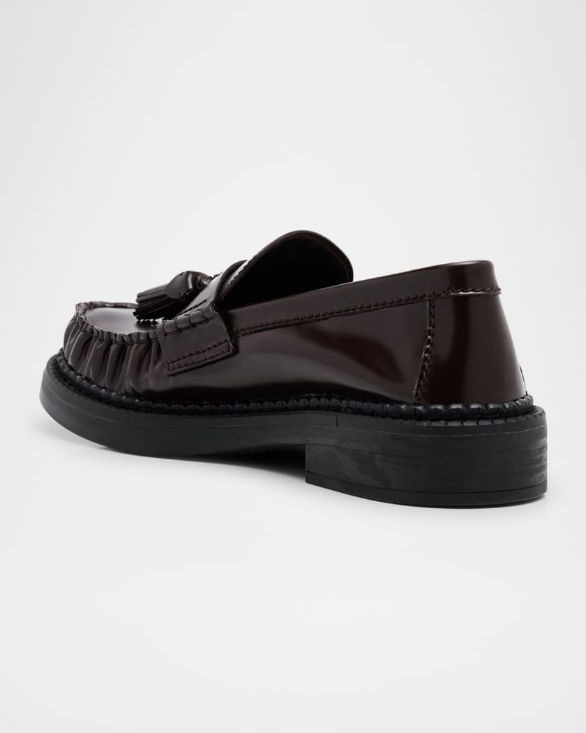 Spazzolato Leather Tassel Loafers