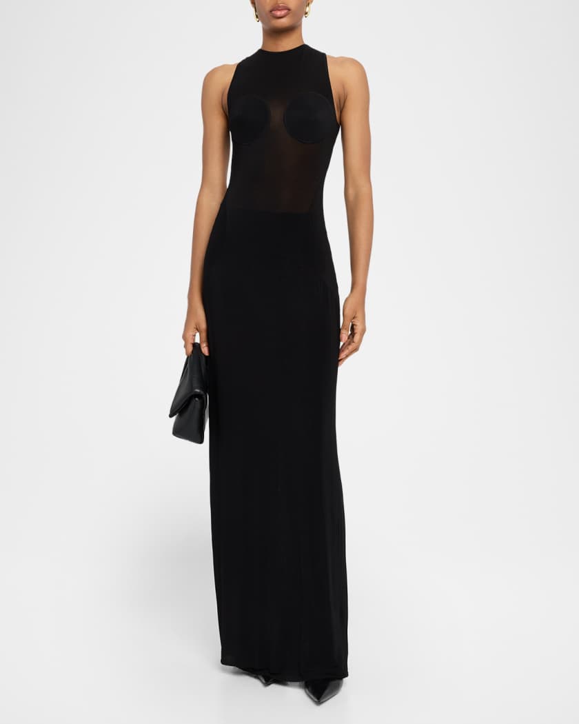 Jean-Paul GAULTIER チャイナドレス Jean Paul Gaultier Cupped Bust Light Jersey Maxi Dress