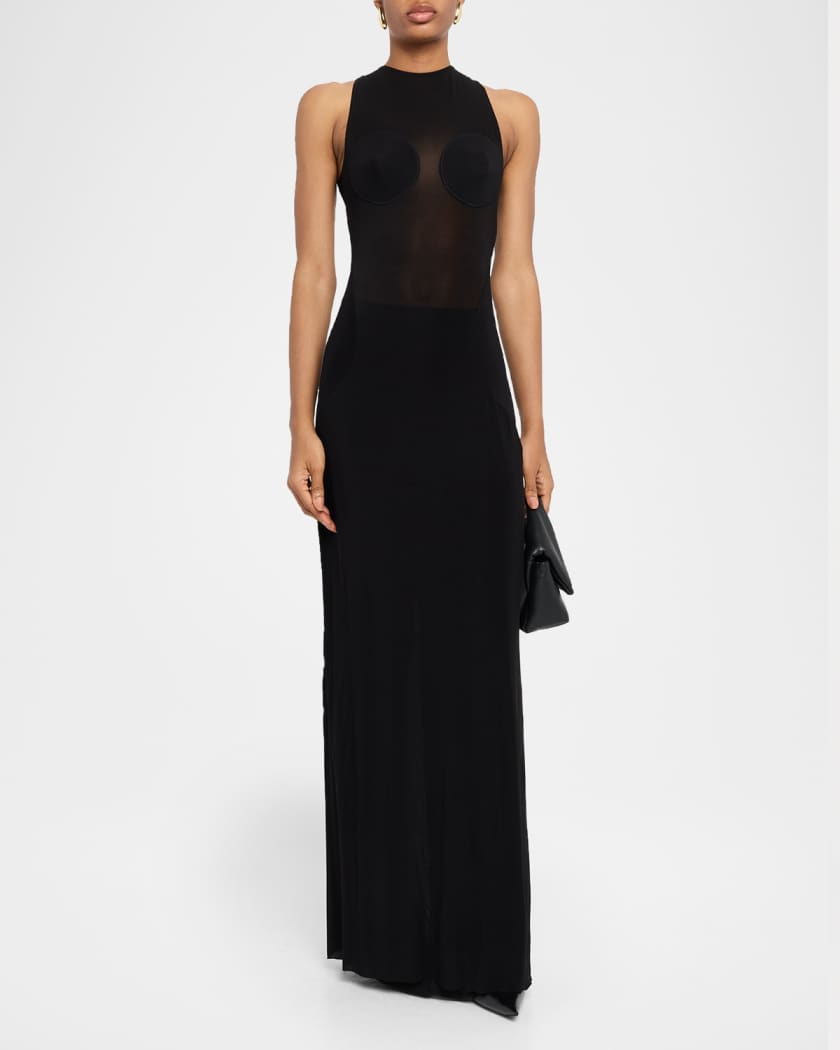 ワンピース JeanPaul GAULTIER DRAPED DRESS WITH PIERCINGS Green & Orange 'The Draped Body Morphing' Maxi Dress by Jean
