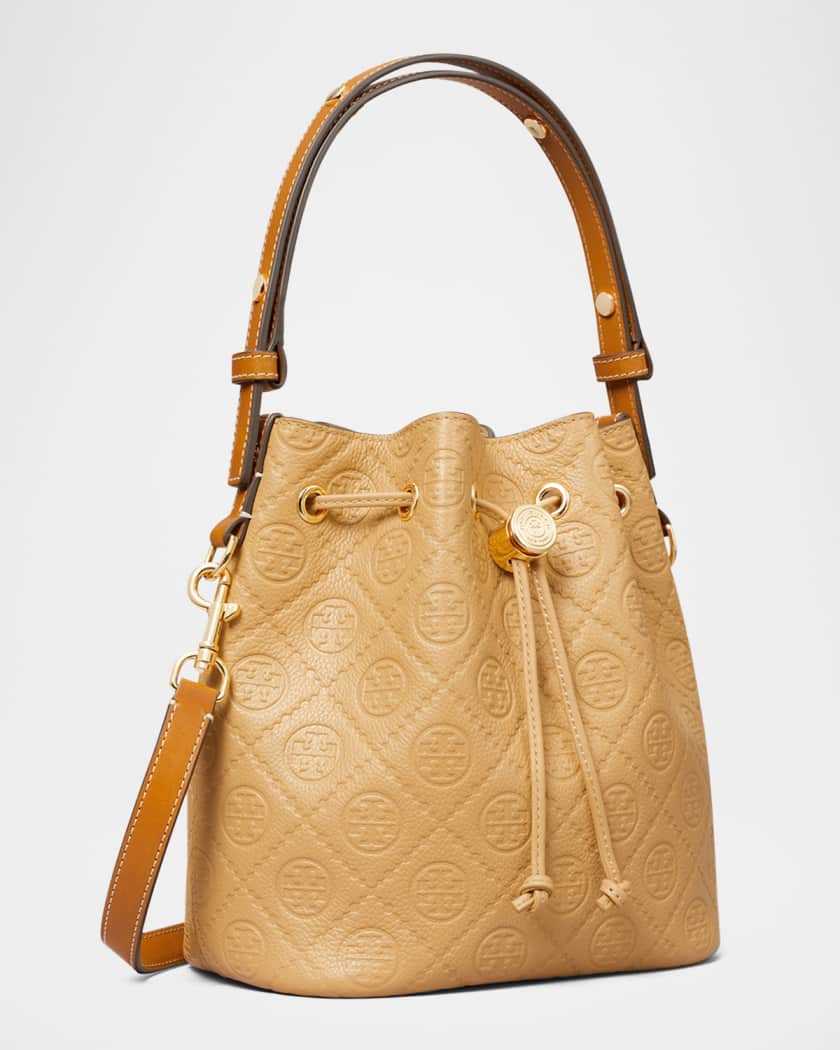 T Monogram Soft Pebbled Bucket Bag
