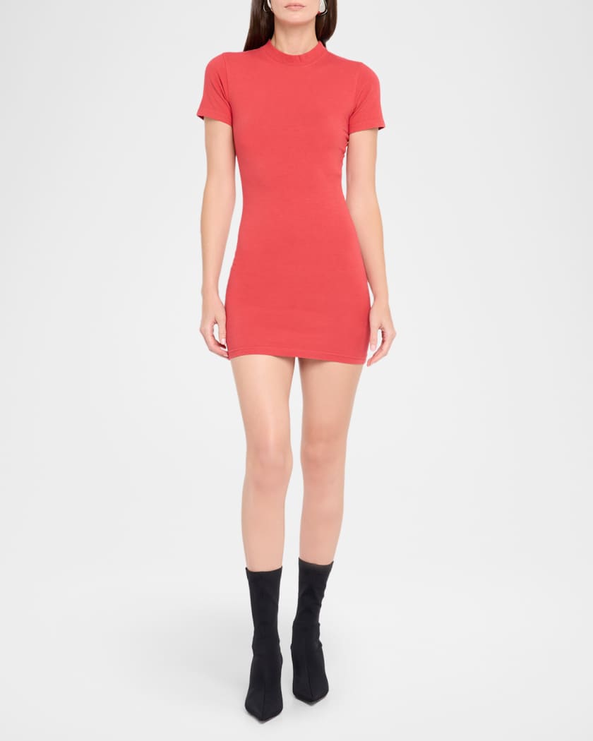 ワンピース BALENCIAGA RED STRETCH JERSEY MINI DRESS Balenciaga Draped Stretch Jersey Minidress - Red | Editorialist