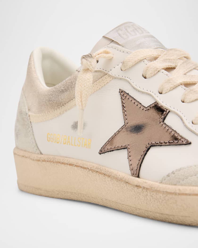 Ball Star Mixed Leather Low-Top Sneakers