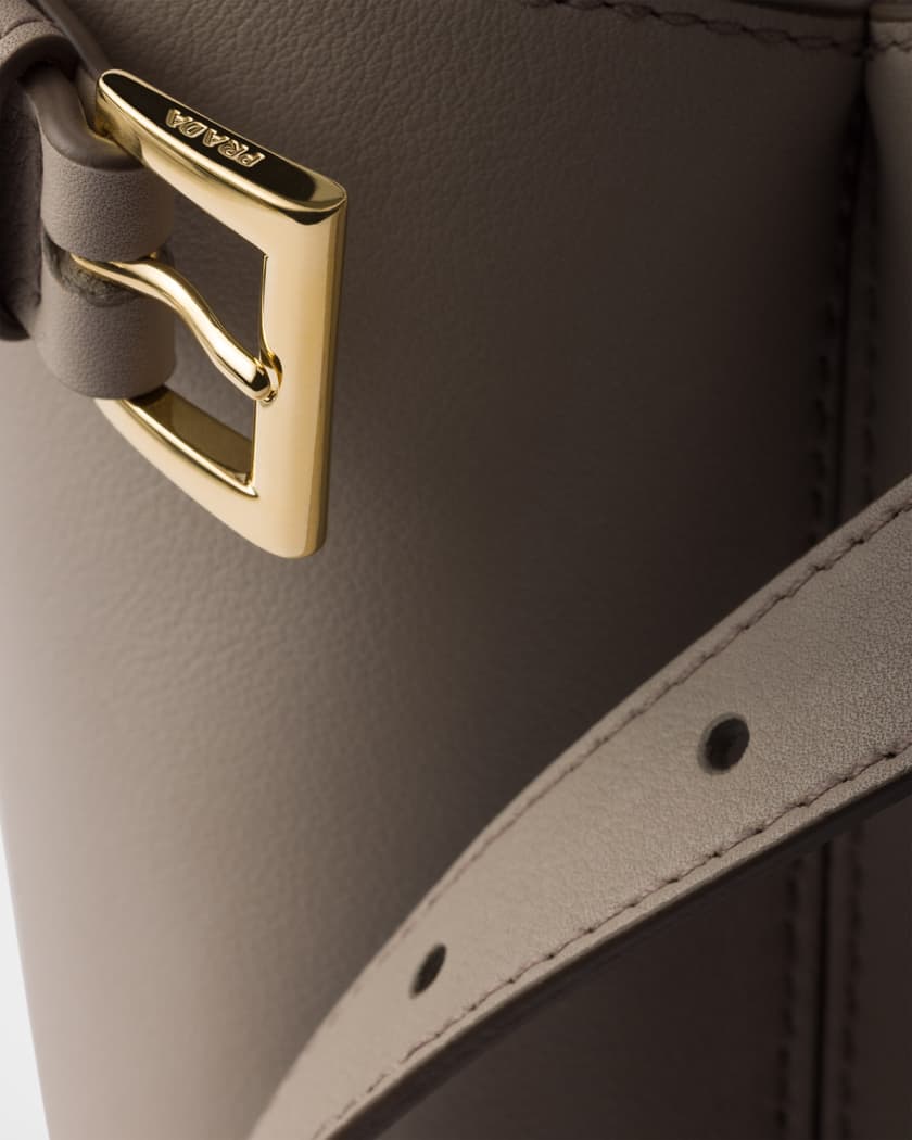 Prada Buckle Medium Leather Handbag with Double Belt