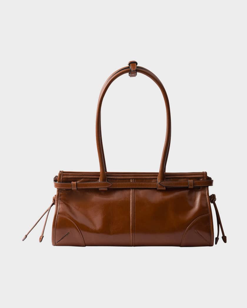 Medium East-West Leather Shoulder Bag